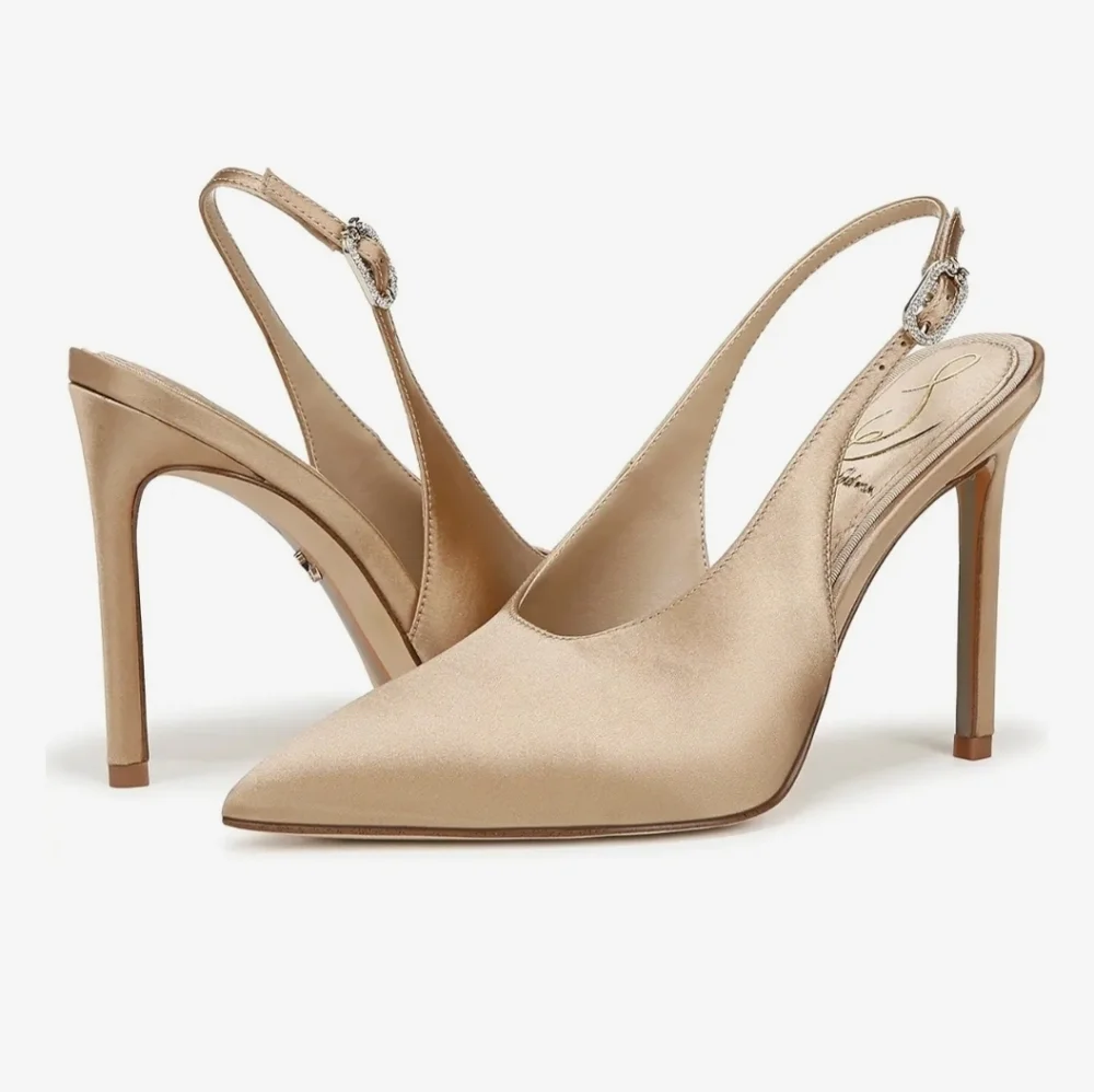 🤎▪️Sam Edelman ▪️Ecru Alina Dress  Slingback Heels